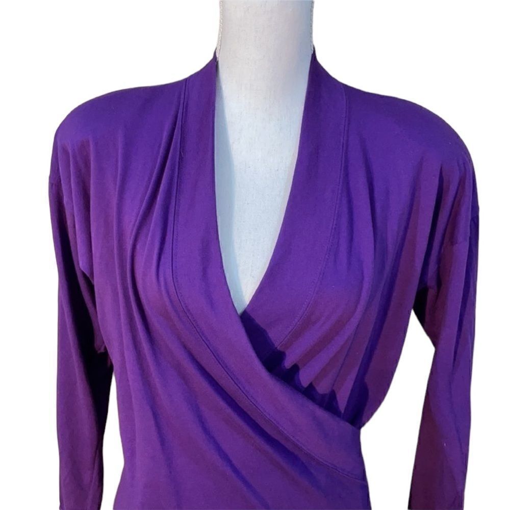 Micheal Carrie Purple Plunge Neck Top